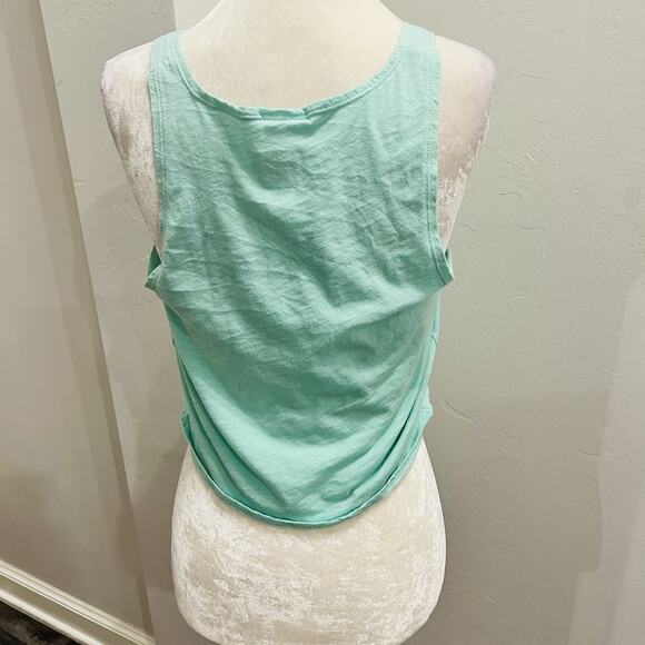 Pink VS Mint XS Front Tie Open Neck Tank Top (A0132) - Picture 5 of 6